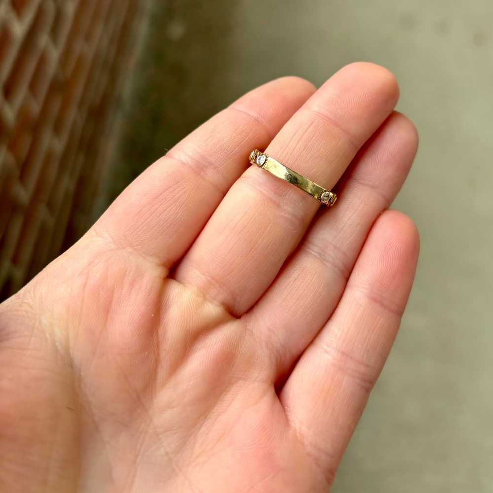 10k Gold Diamond Bezel Set Band - Picture 5 of 9